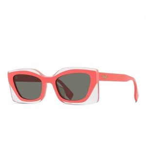 [AUTHENTIC] Fendi Pinkish Red & Clear Framed Sunglasses